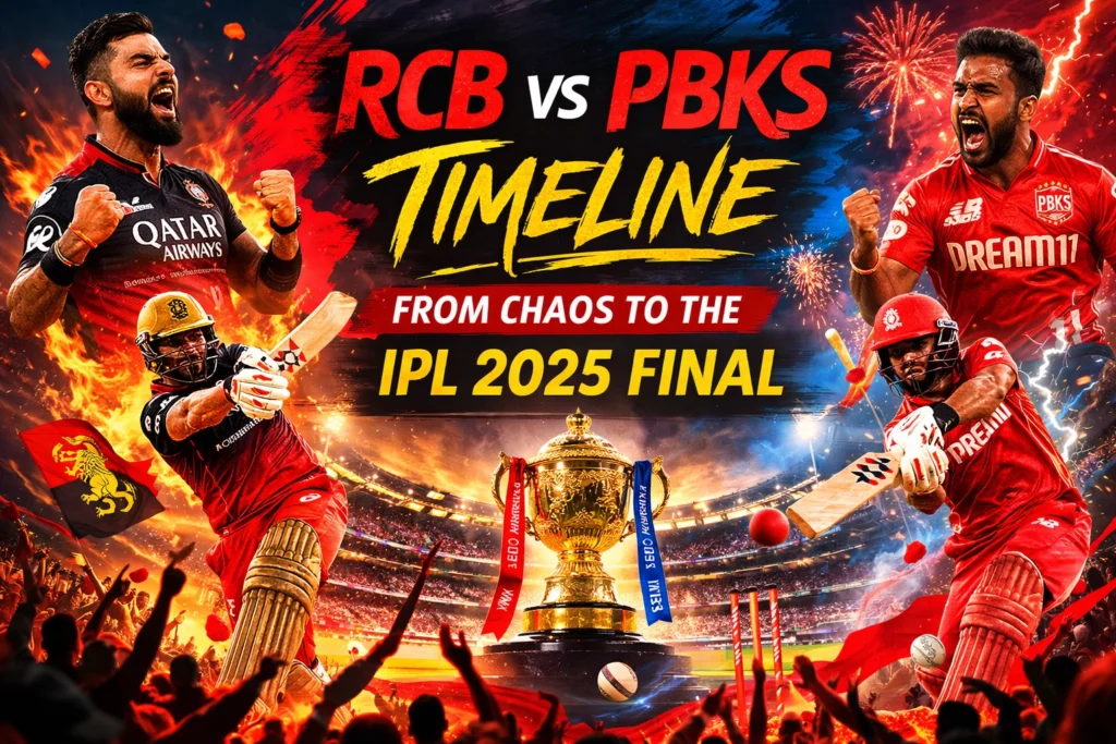 RCB vs PBKS Timeline